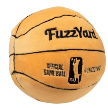 Squeaky Plush Toy designed as a basketball, perfect for pet-friendly play sessions and dog parties.