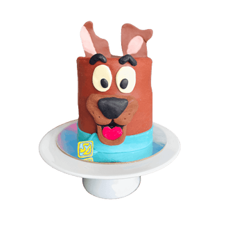 Scooby-Doo dog birthday cake designed for dog parties, featuring a playful Scooby-Doo character design.
