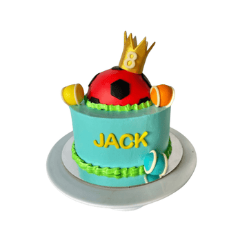 Dog Birthday Cake for ball lovers with a crown, perfect for a Dog Party and customizable for your furry friend.