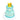 2-Tier dog birthday cake with crown in blue and gold, perfect for a pet's special celebration.
