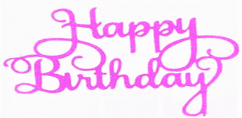Happy Birthday Topper in blue and pink glitter, perfect for adding a festive touch to your pet's Dog Cake.