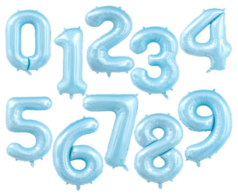 Colorful helium filled dog balloon numbers 0 to 9 perfect for enhancing any Dog Party decoration.