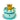 6 inch round dog birthday cake with crown, featuring a golden crown and blue frosting, perfect for celebrations!