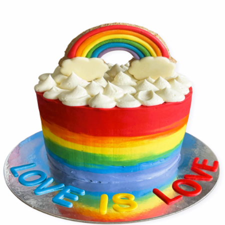 Rainbow Love cake